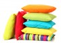 Colorful pillows isolated on white